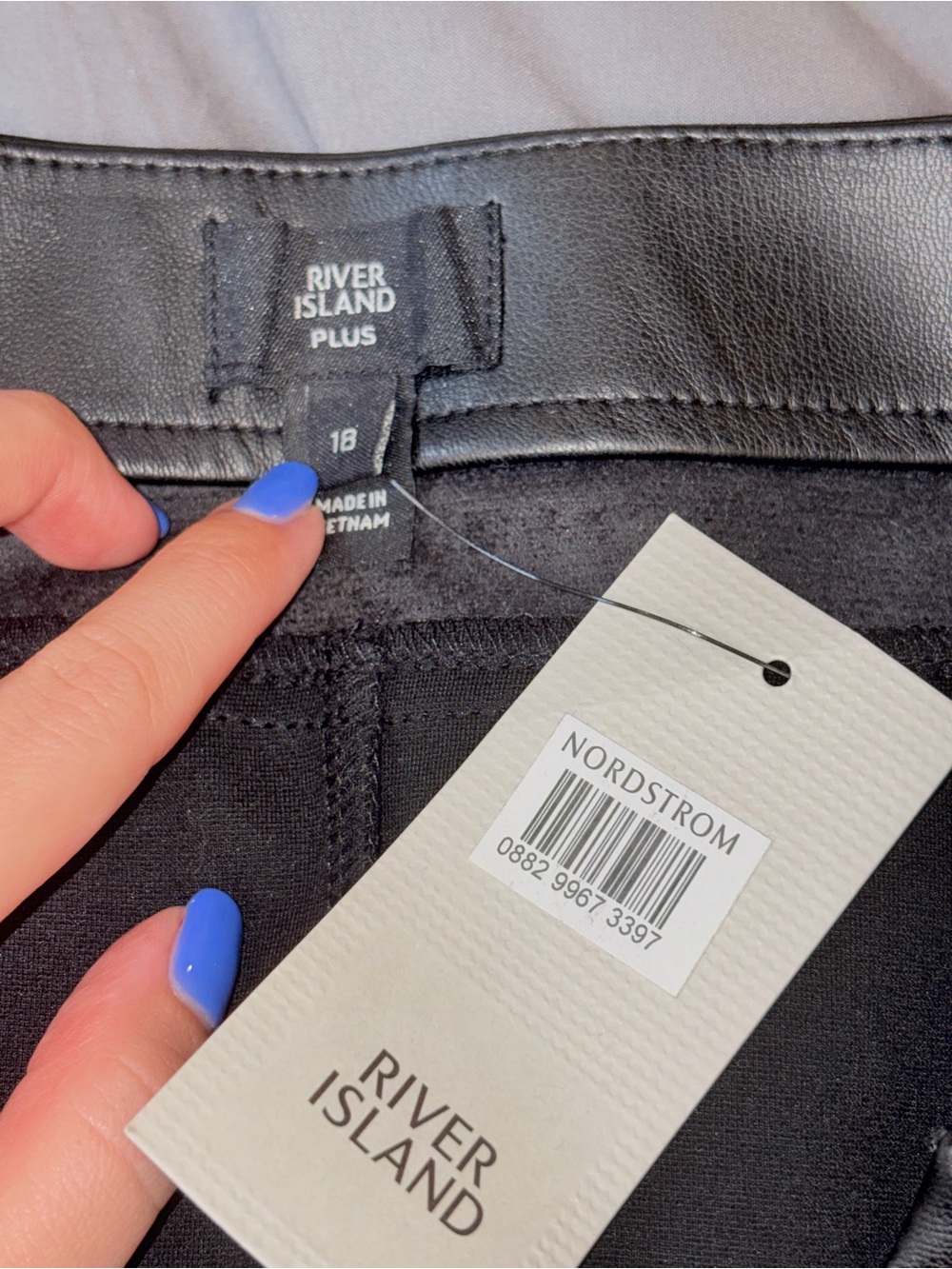 River Island Plus Black Faux Leather Midi Pencil Skirt Size 18 NWT - Picture 6 of 8